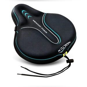 Bike Seat Cushion Cover Memory Foam, Large Wide Bicycle Saddle Soft for unisex
